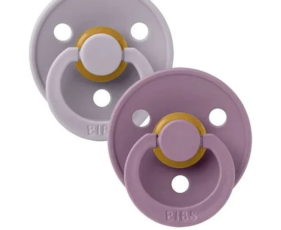 BIBS Nipple Latex Symmetrical Size 1 Pack 2 pcs Fossil Grey and Mauve