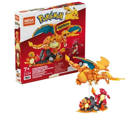 MATTEL Toys Mega Pokémon Charmander Evolution Construction Set Multi-Color
