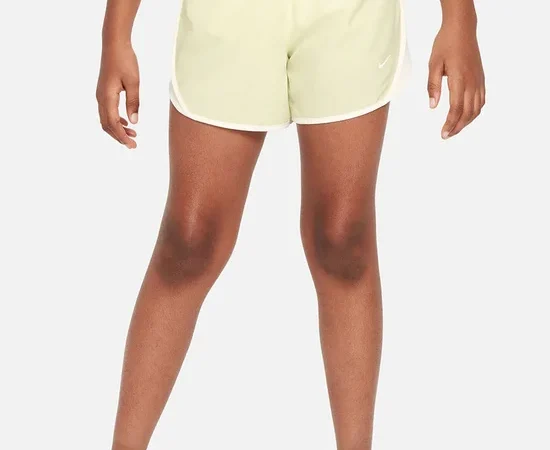 NIKE KIDS Big Kids Girl Dri-FIT Tempo Running Shorts 848196-331 Luminous Green/White