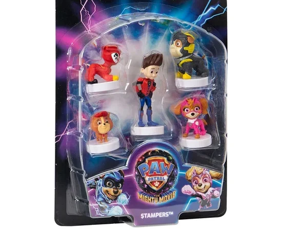 PAW PATROL Figure Paw Patrol The Movie 2 Stampers 5 Pcs Set B Multi-Color