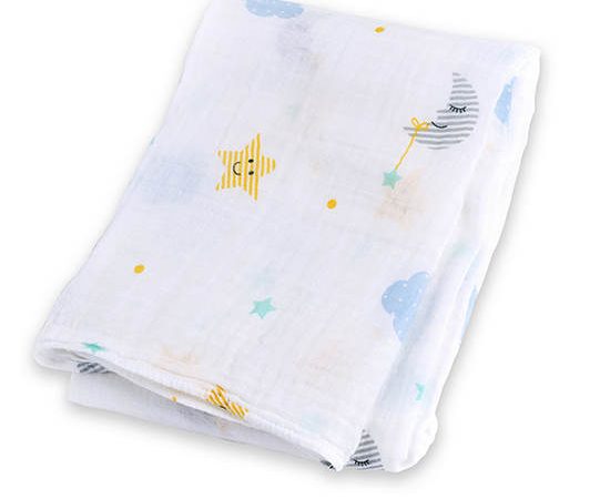 LULUJO Cotton Muslin Swaddle - Dreamland White
