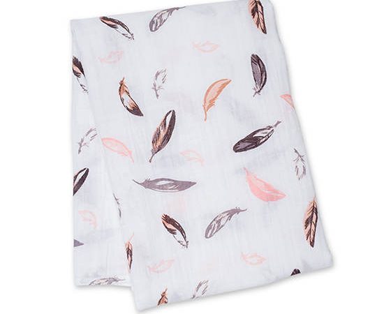 LULUJO Cotton Muslin Swaddle - Putty Feather