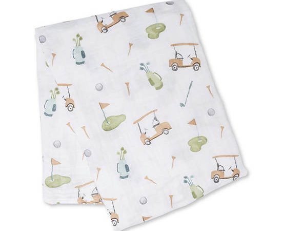 LULUJO Cotton Muslin Swaddle- Golf