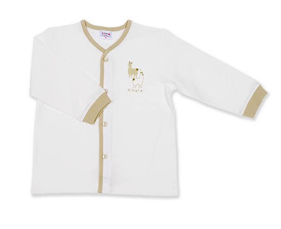 AUKA Brown ,Infant and Todddler Long-sleeved Open shoulder T-shirt, Auka Cocoa Alpaca.