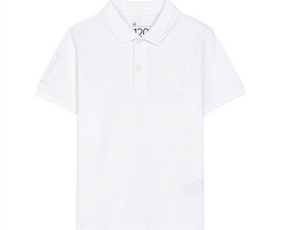 GIORDANO White Junior's Short sleeve Slim Fit Lion Embroidery Polo