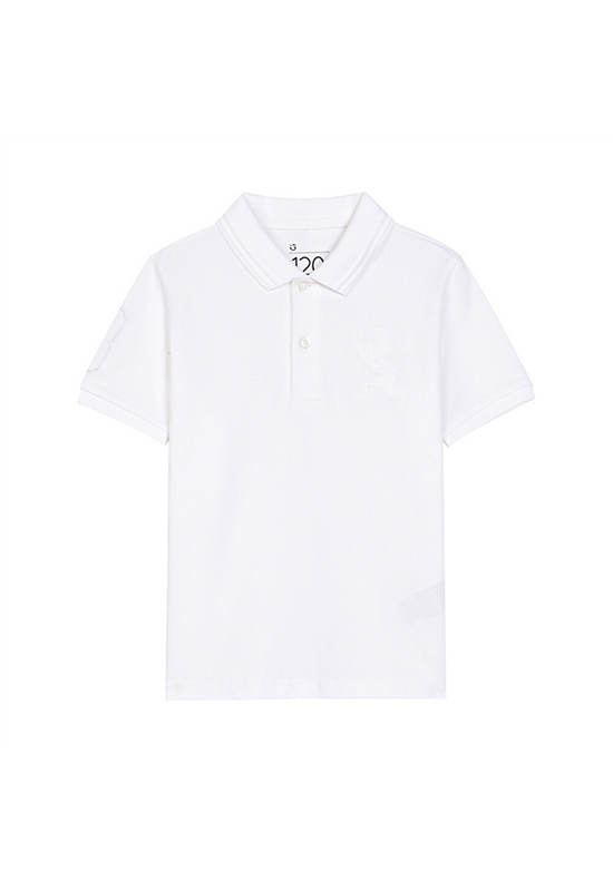 GIORDANO White Junior's Short sleeve Slim Fit Lion Embroidery Polo