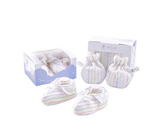 IFLIN BABY Playful Stripes - My Adorable Bamboo Mittens & Socks