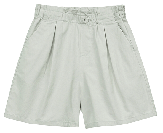 GIORDANO Girls' high waisted shorts  Frosty Pine Green