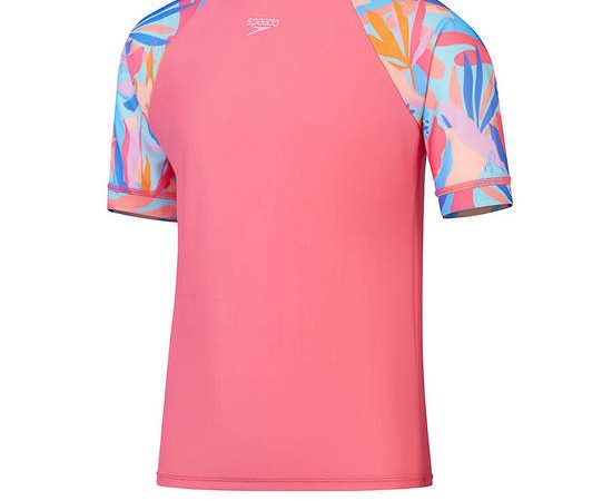 SPEEDO Girls Rashguard Printed Short Sleeve Sun Pink - SP111SP802DTTH