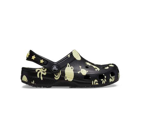 CROCS TODDLER CLASSIC GLOW SPACE CLOG  - BLACK