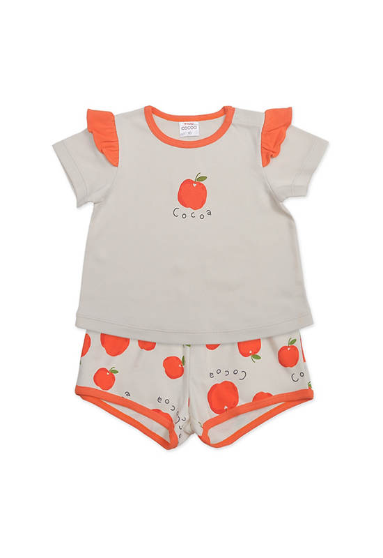 AUKA Orange , short sleeve set,Girl ,Cocoa Apple
