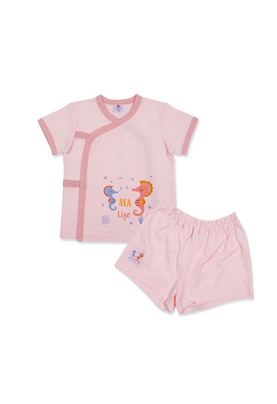 AUKA Pink,newborn baby  short sleeve set,Auka under the sea