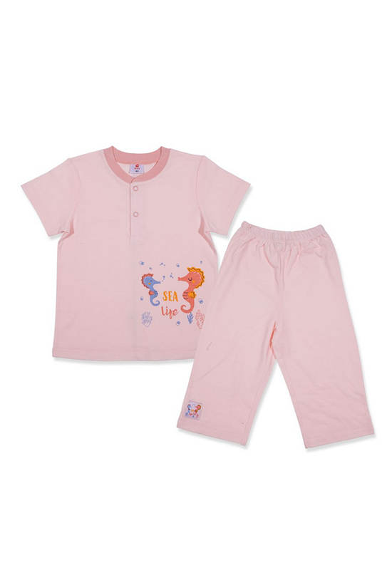 AUKA Pink ,Short sleeve shirt + trousers, kids set,Auka under the sea
