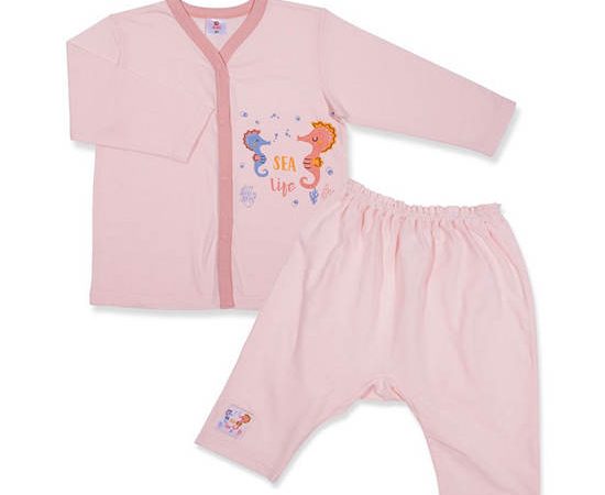 AUKA Pink ,long sleeve pajamas, kids set,Auka under the sea