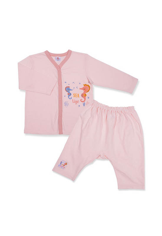 AUKA Pink ,long sleeve pajamas, kids set,Auka under the sea