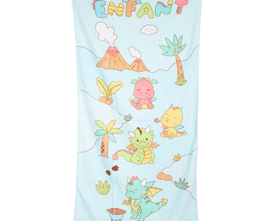 ENFANT Towel Dragon pattern size 24x48 inches Pink