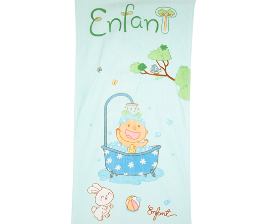 ENFANT Towel Orca pattern size 24x48 inches Blue