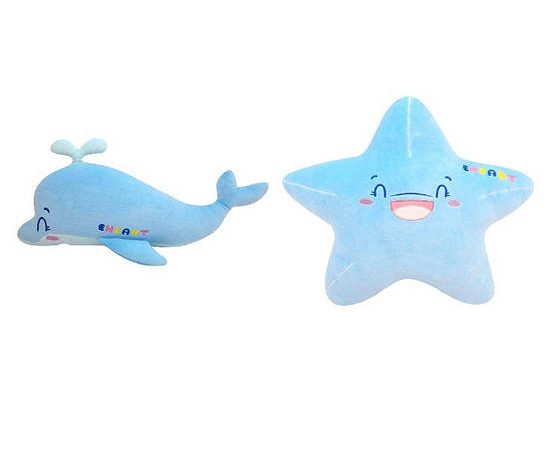 ENFANT Set of Pillows + Bolsters Sea collection velour fabric Blue