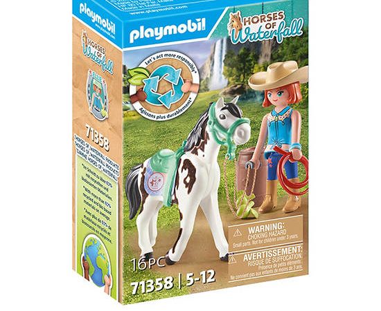 PLAYMOBIL HORSES OF WATERFALL FEEDING TIME WITH ELLIE AND SAWDUST