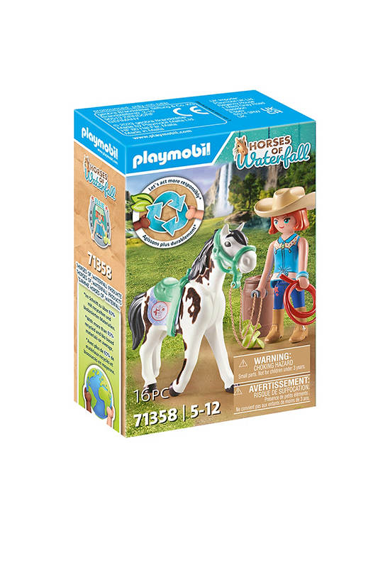 PLAYMOBIL HORSES OF WATERFALL FEEDING TIME WITH ELLIE AND SAWDUST