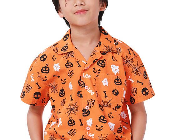 LEE KIDS Boy's Shirt Short Sleeve Halloween Collection Regular Fit Orange