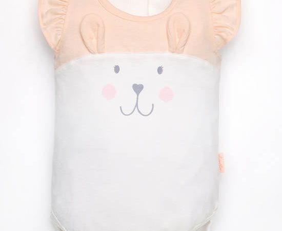 ABSORBA Short Bodysuit for baby, Orange, Petit Safari Collection