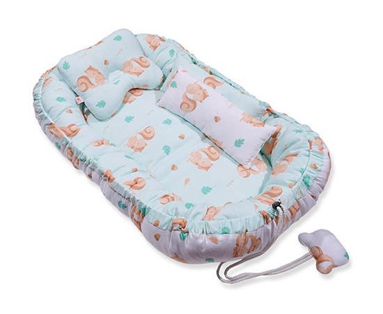 AUKA Green,Newborn Mattress Muslin100% Cotton Artificial Down Fiber