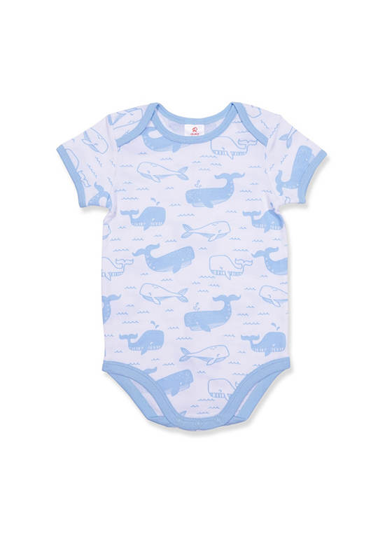 AUKA Blue, Newborn Baby Bodysuit ,Auka Animal Team,