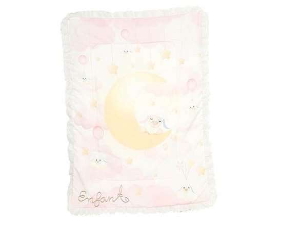 ENFANT Woven blanket with sheep pattern size 30X40 inch - pink