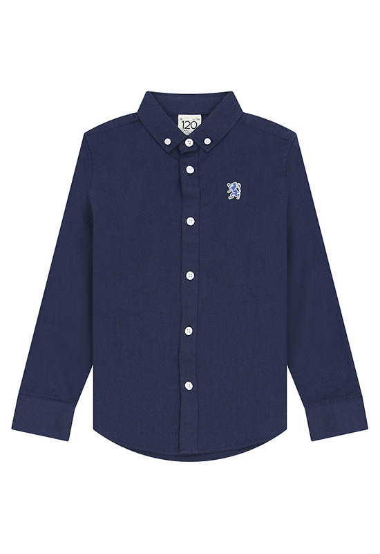 GIORDANO Boy's Oxford Embroidery Shirt Navy