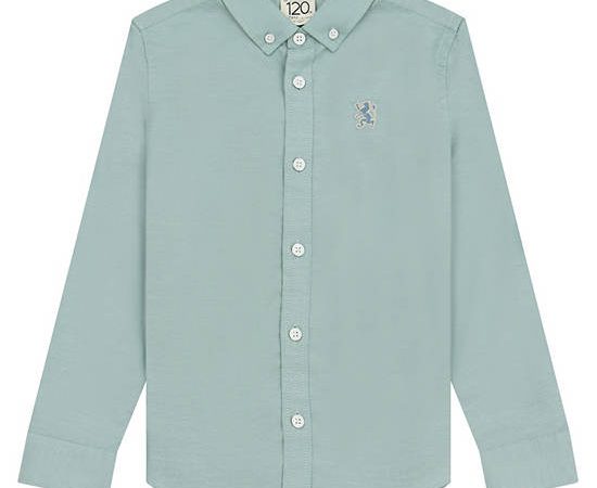 GIORDANO Boy's Oxford Embroidery Shirt Green