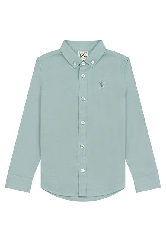 GIORDANO Boy's Oxford Embroidery Shirt Green