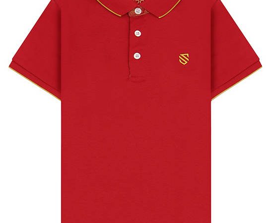 GIORDANO Boy's Slim Liquid Touch Embroidery Polo (Supremacy) Haute Red