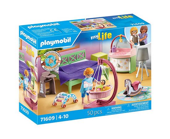 PLAYMOBIL LIVING HOUSE SLEEPING ROOM WITH BABY PLAY CORNER