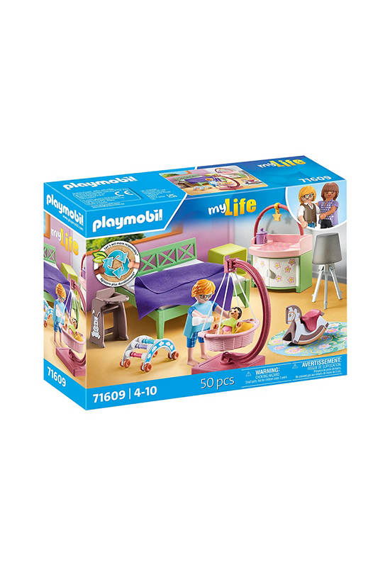 PLAYMOBIL LIVING HOUSE SLEEPING ROOM WITH BABY PLAY CORNER