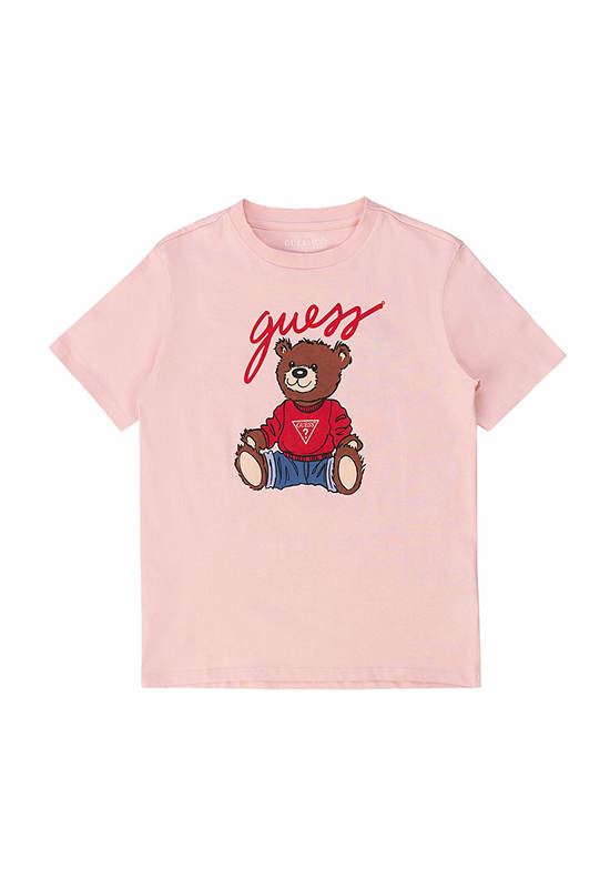GUESS Kids Unisex T-Shirt with contrast print 7-14 yrs - Pink
