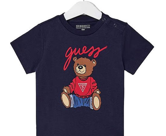 GUESS Kids Boys Eco Bear Logo Tee 3-6 yrs - Navy