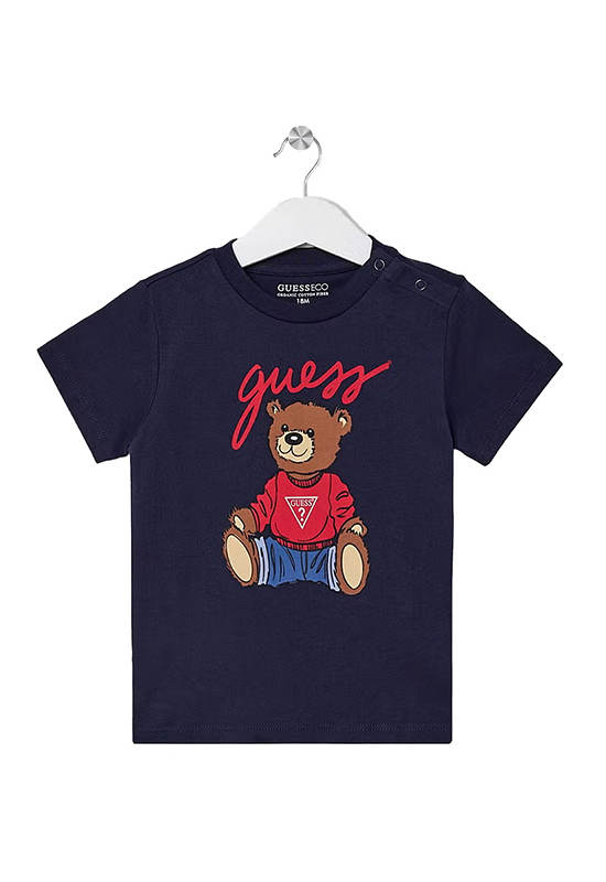 GUESS Kids Boys Eco Bear Logo Tee 3-6 yrs - Navy