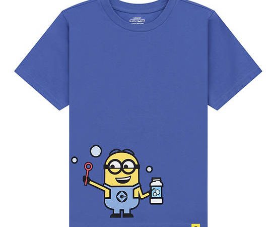 GIORDANO Boy's Regular Sorona Jersey Printed Tee (Minions) Capri Blue