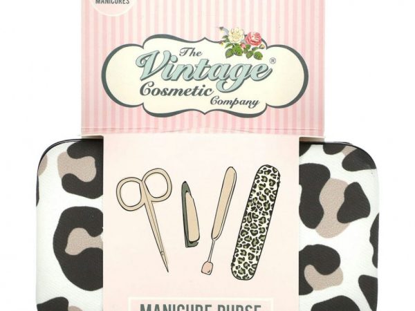 The Vintage Cosmetic Co., Manicure Purse, Leopard Print, 1 Kit