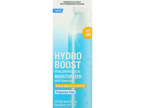 Neutrogena, Hydro Boost, увлажняющий крем с гиалуроновой кислотой, SPF 50, без отдушек, 50 мл (1,7 жидк. Унции)