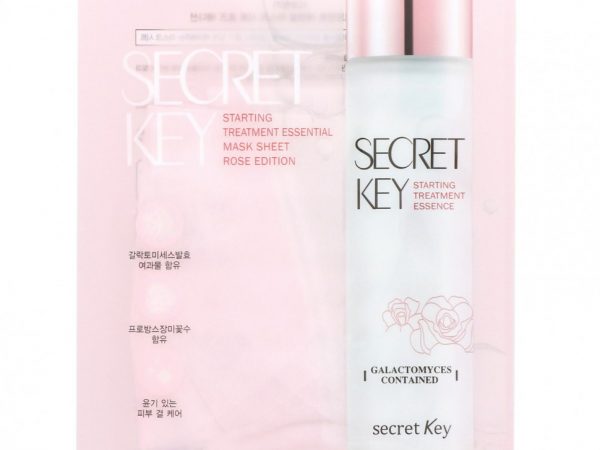 Secret Key, тканевая маска для первого этапа ухода за лицом, розовая серия, 10 шт., по 30 г (1,05 унции)