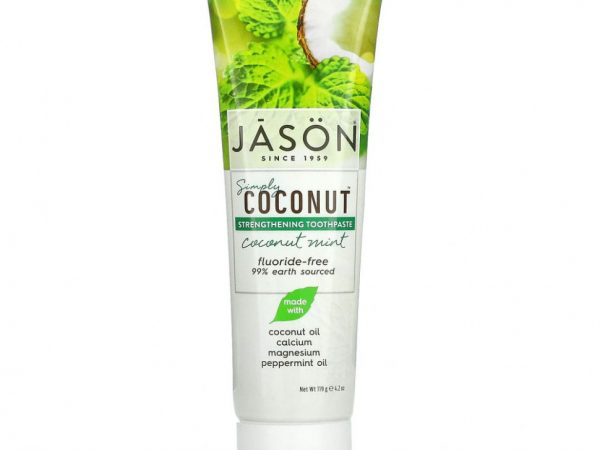 Jason Natural, Simply Coconut, укрепляющая зубная паста, кокос и мята, 119 г (4,2 унции)
