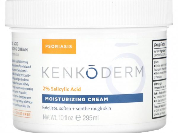 Kenkoderm, Увлажняющий крем с 2% салициловой кислотой, без отдушек, 295 мл (10 жидк. Унций)