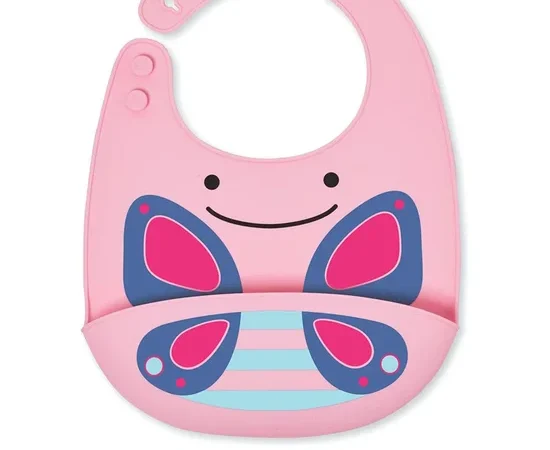 SKIP HOP ZOO FOLD&GO SILICONE BIB BUTTE