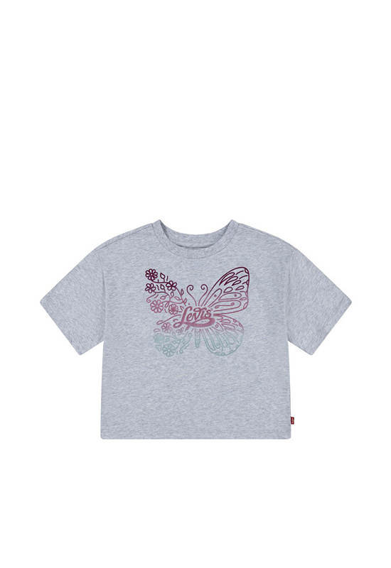 LEVI'S KIDS Girl Toddler Tee Short Sleeves Meet And Greet Butterfly G2H-Light Gray Heather