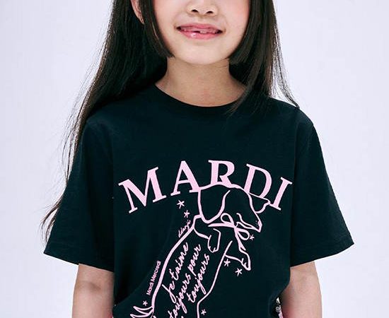 MARDI MERCREDI LES PETITS T-Shirt Swing The Tail Ddanji Black Pink