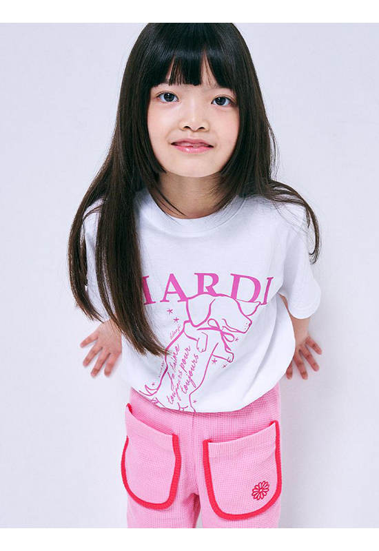 MARDI MERCREDI LES PETITS T-Shirt Swing The Tail Ddanji White Pink