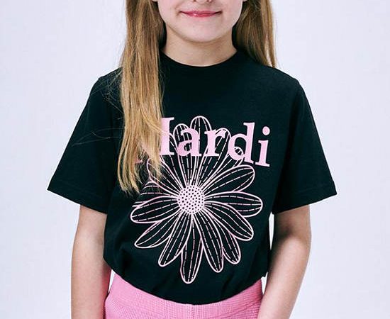 MARDI MERCREDI LES PETITS T-Shirt Flower Mardi Black Pink