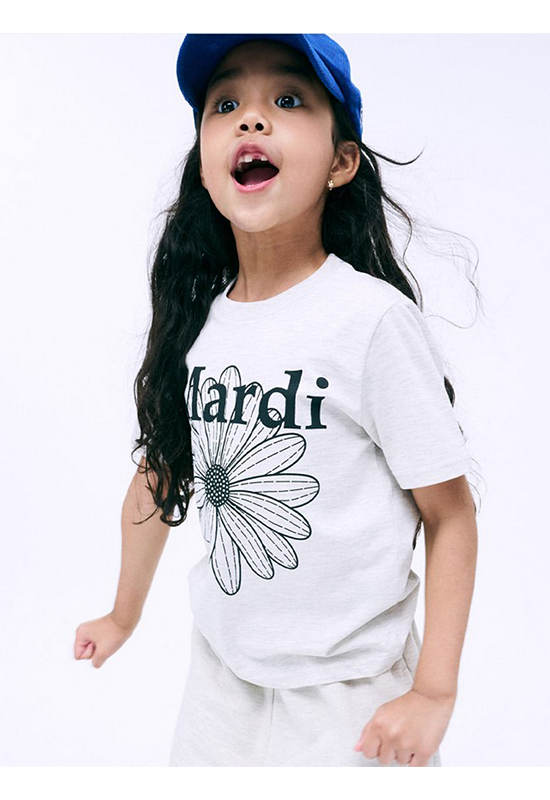 MARDI MERCREDI LES PETITS Tshirt Flowermardi Oatmeal Black